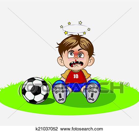 Illustration of Cartoon boy playing soccer Clipart.