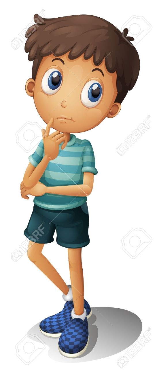 Thinking Boy Clipart.