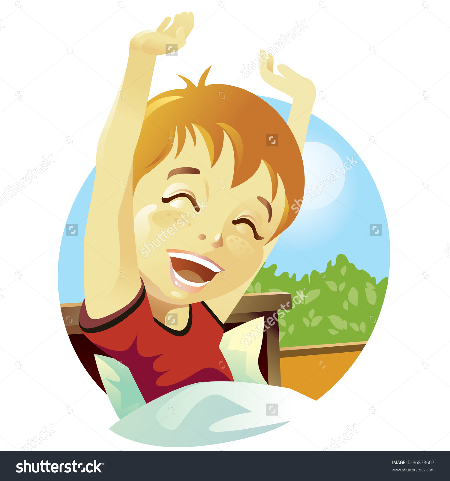 Boy Waking Up Clipart (49 ).