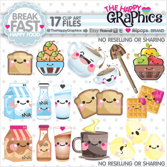 Breakfast Clipart, Breakfast Graphics, COMMERCIAL USE, Food Graphics.