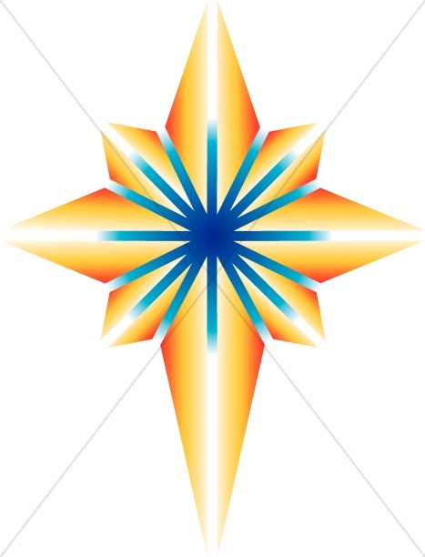 Bright Shining Nativity Star Clipart.