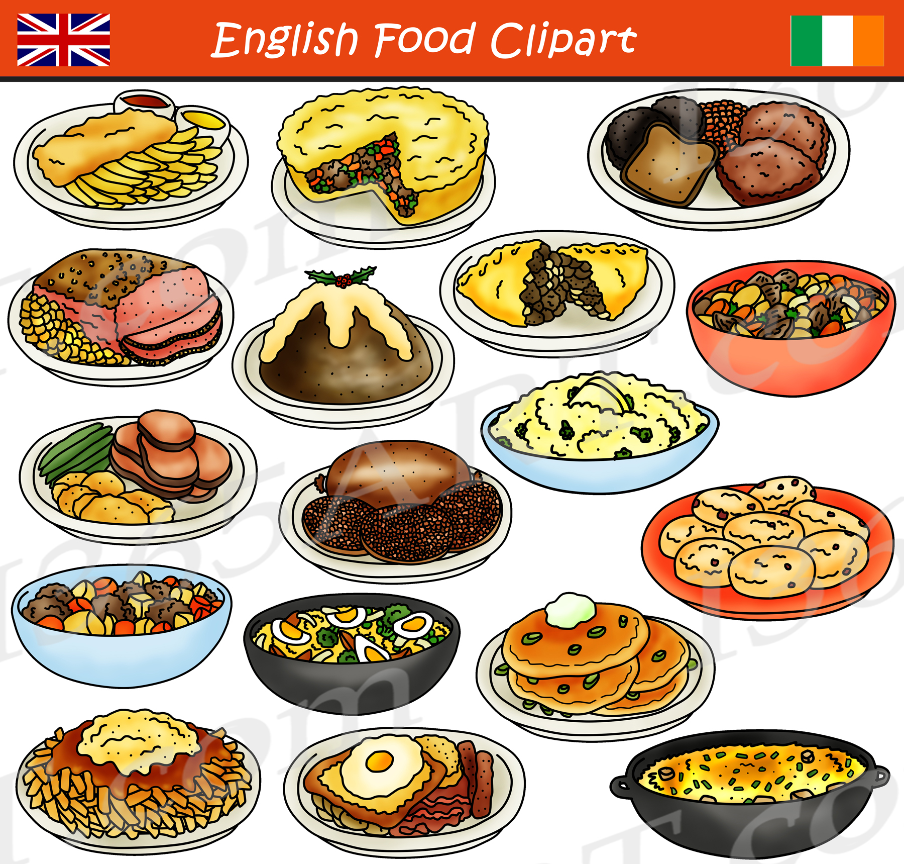 British Food Clipart.