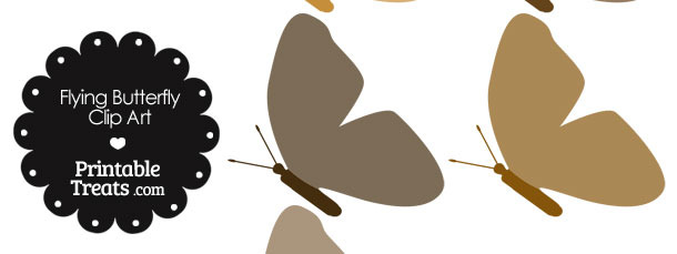 Brown Flying Butterfly Clipart — Printable Treats.com.