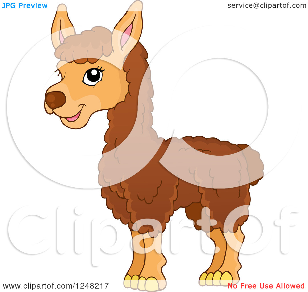 Clipart of a Cute Llama.