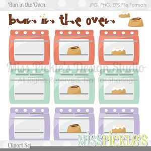 Bun In The Oven Baby Shower Clipart.