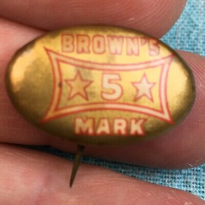 Buster Brown’s 5 Mark Shoes Button 1” 1900\'s St. Louis Advertising Pin  AUTHENTIC.