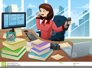 Clipart Busy Secretary.