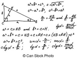 Algebra background blackboard board calculus classroom Illustrations.