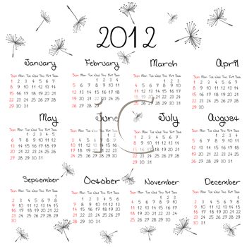 Whimsical Calendar for 2012.