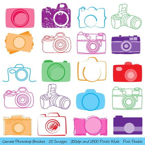 Camera Photoshop Brushes, Photography Photoshop Brushes.