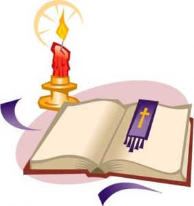 Candle And Bible Clipart.