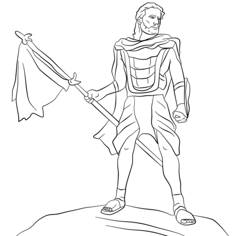 Captain Moroni coloring page.