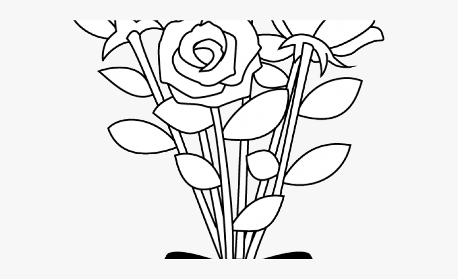 Flower Clipart Black And White.