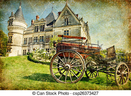 Clip Art of Medieval Castle Of Old France..