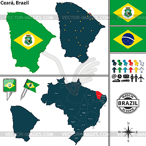 Map of Ceara, Brazil.