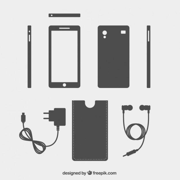 Mobile phone and accessories Vector.