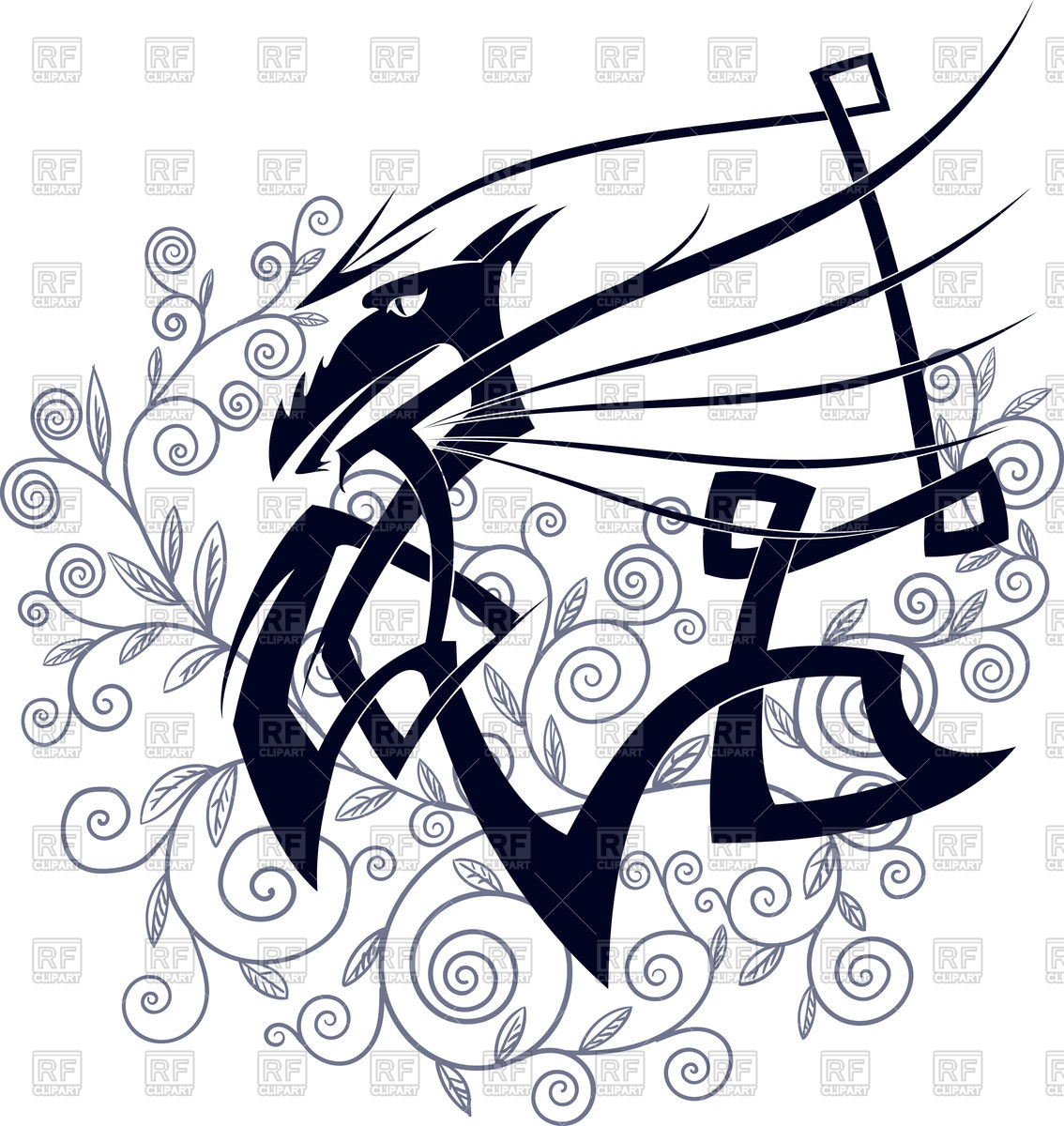 The image in the form of stylized celtic dragon Stock Vector Image.