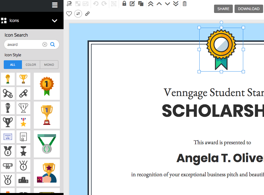 Venngage, the Online Certificate Maker.