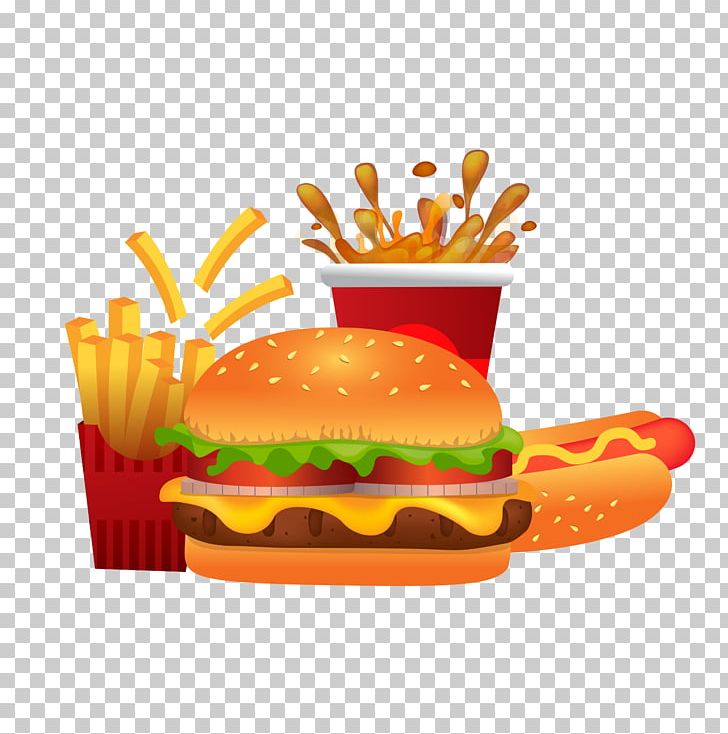 Cheeseburger French Fries Hot Dog Hamburger Bacon PNG.