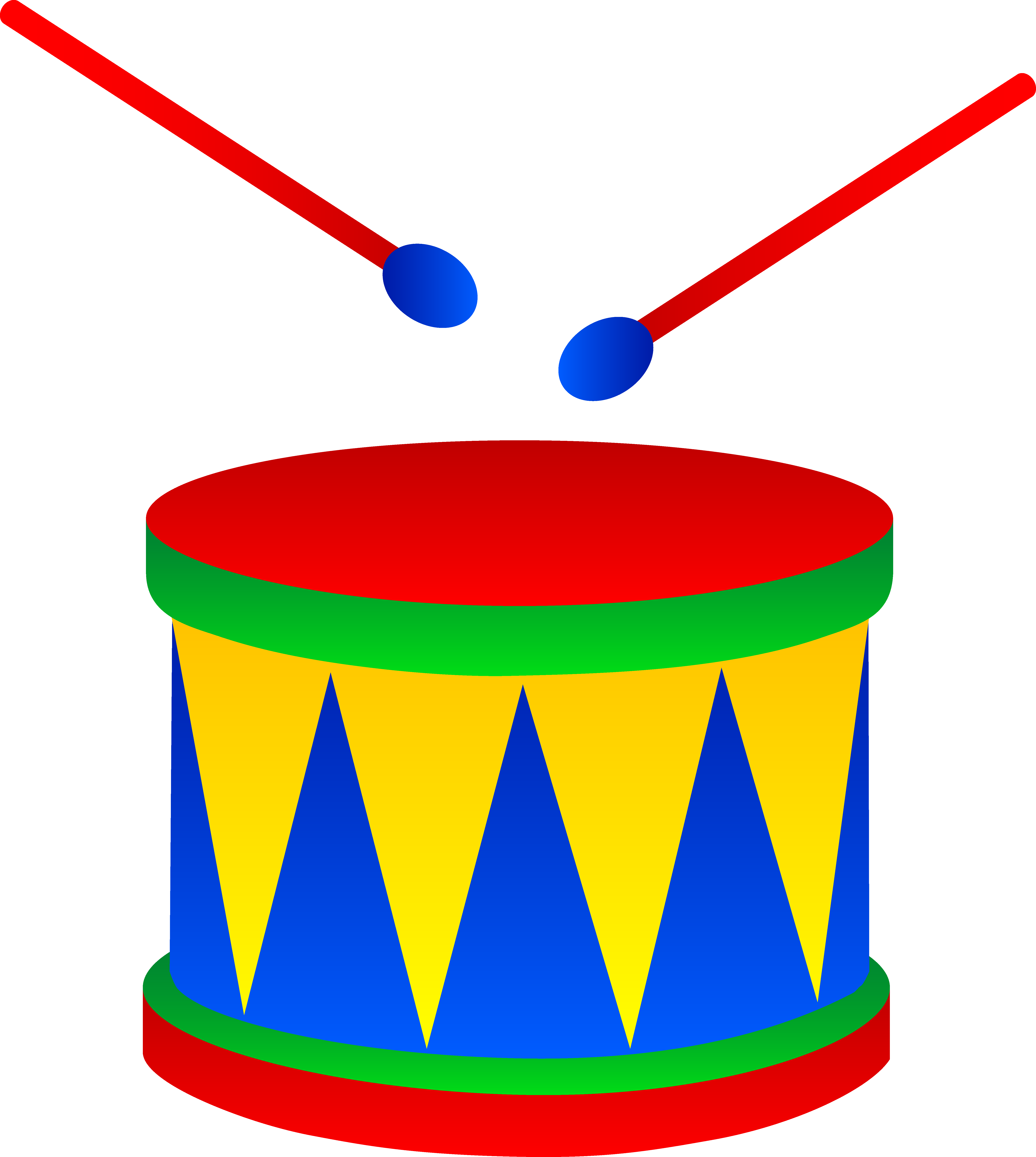 Kids playing drums clipart.