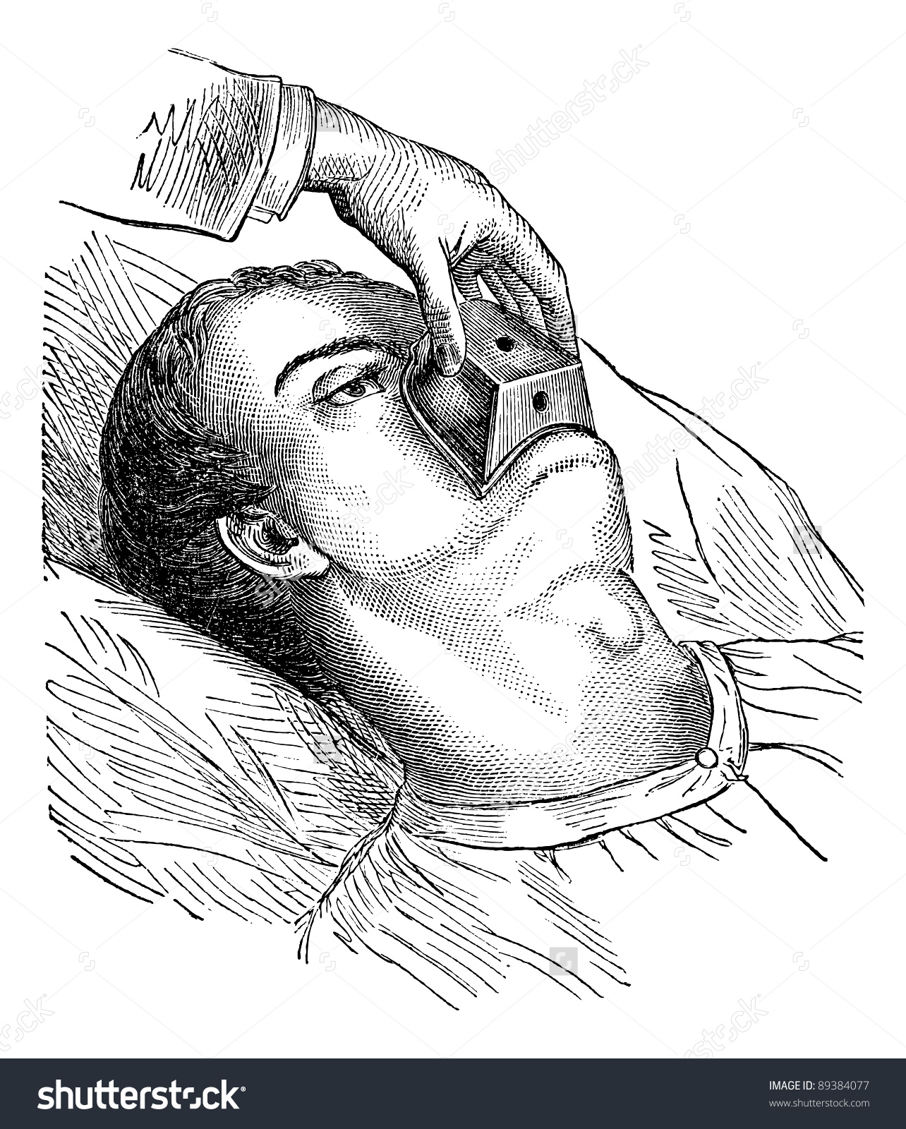 Application Cone Chloroform Vintage Engraved Illustration Stock.