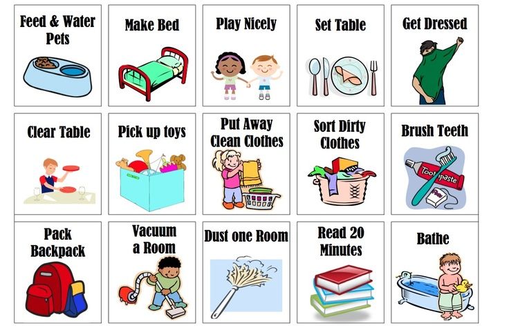 Toddler chores clipart.