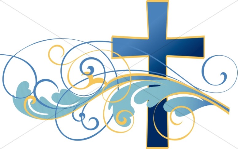 Swirls and Christian Cross Clipart.