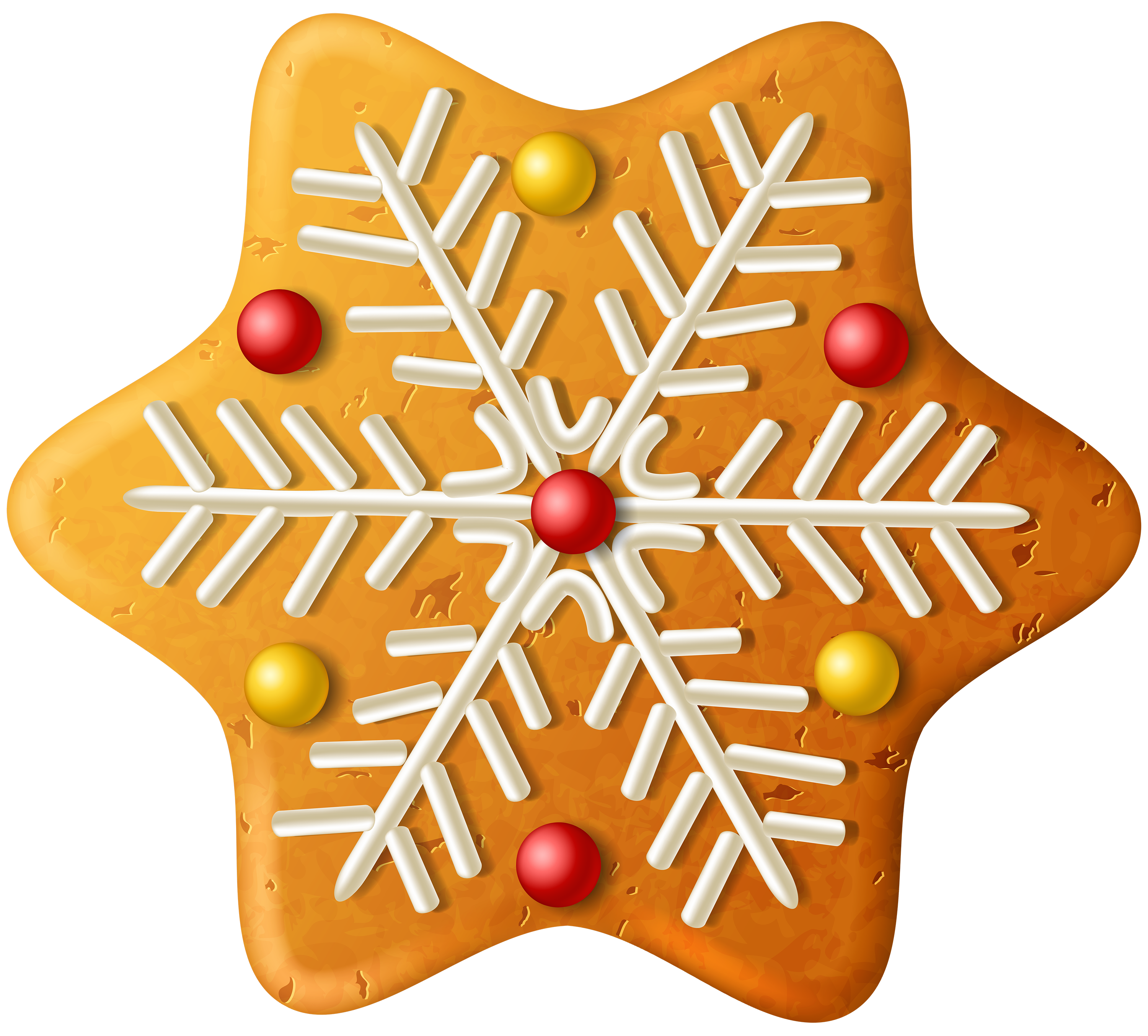 Christmas Cookie Snowflake PNG Clipart Image.