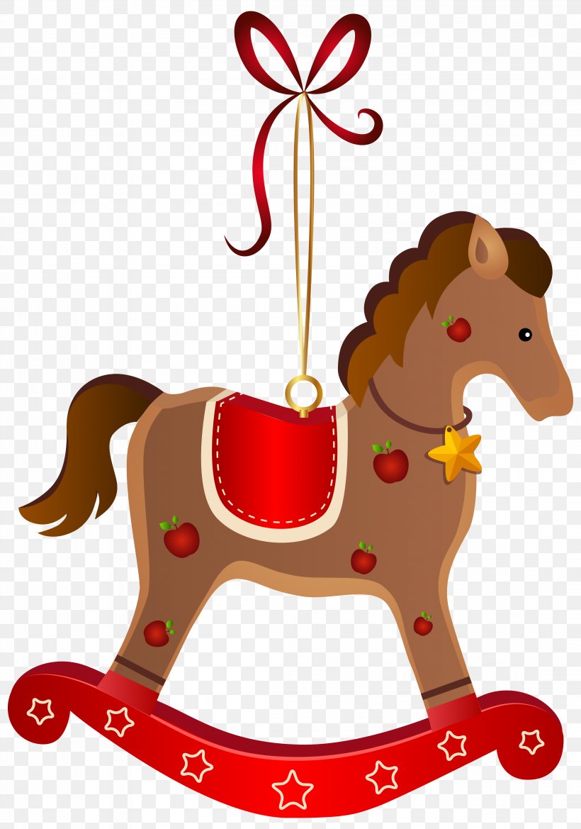 Rocking Horse Santa Claus Christmas Clip Art, PNG.