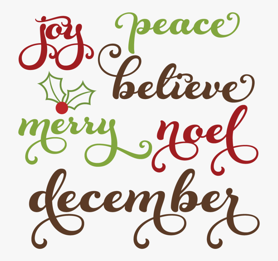 Christmas Words Svg Cutting Files Christmas Words Clipart.