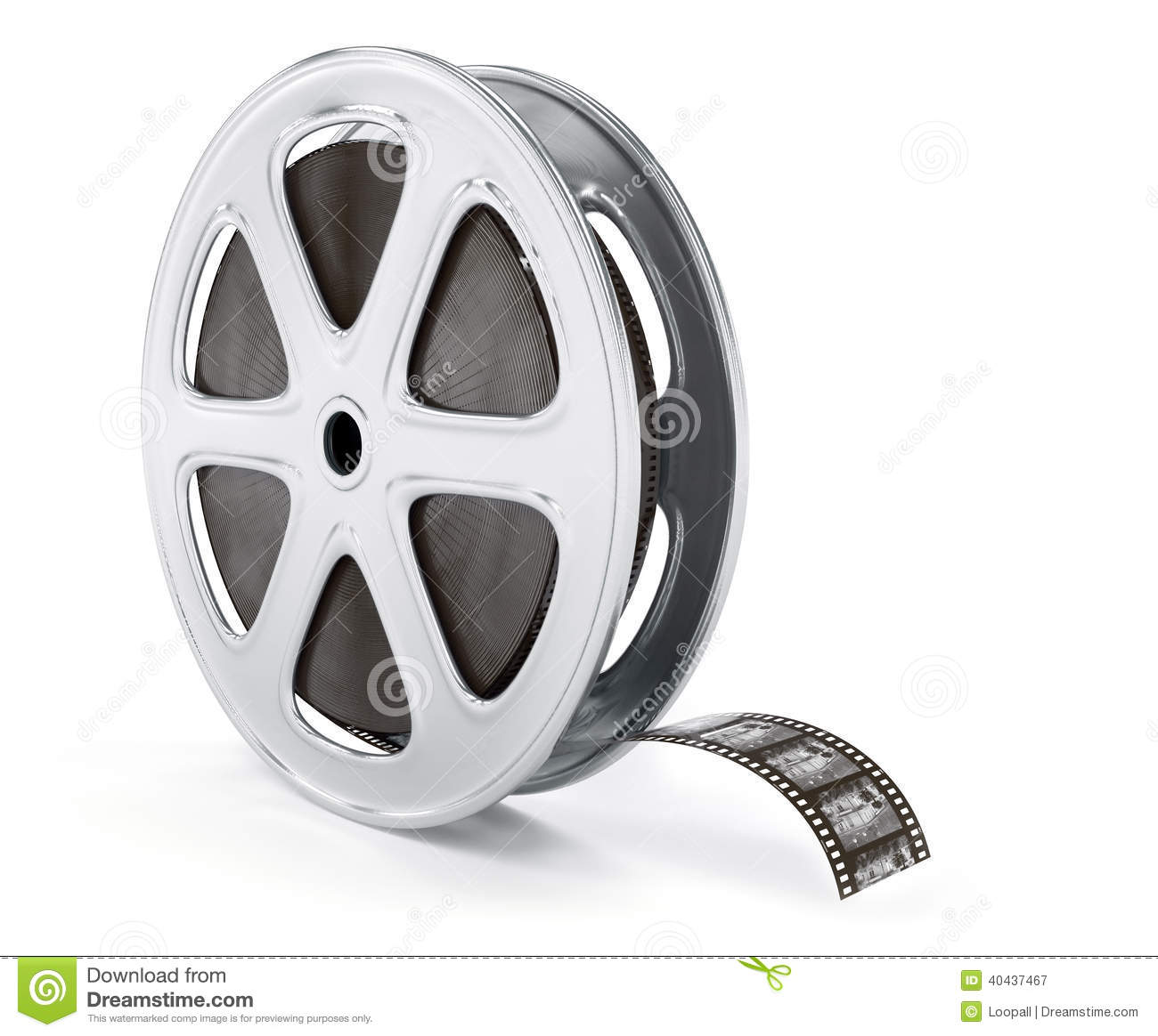 Vintage Cinematography Reel Film On Disc Stock Illustration.