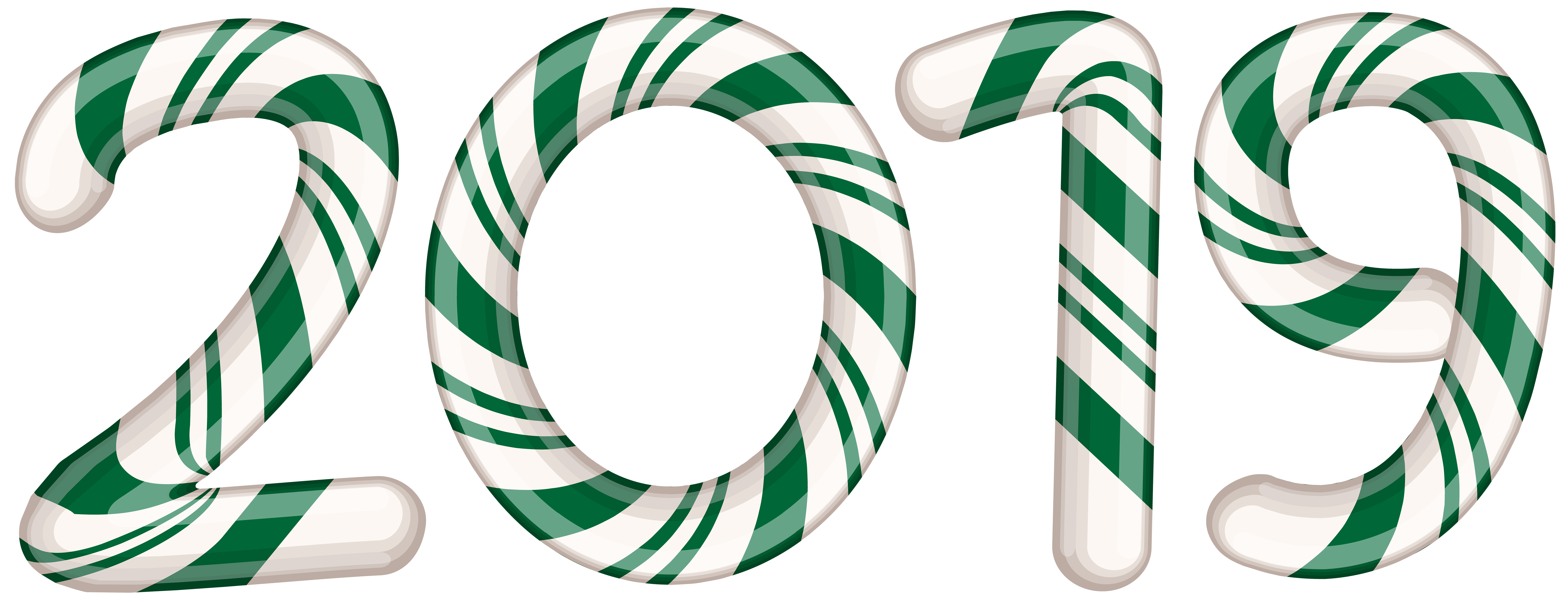 2019 Candy Cane Green PNG Clip Art Image.