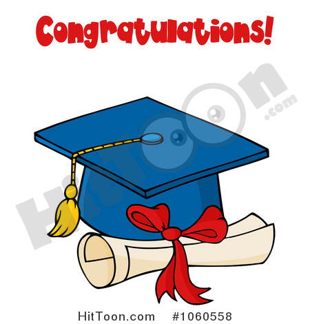 Graduation Clipart #1060558: Blue Graduation Cap and Tassel with.