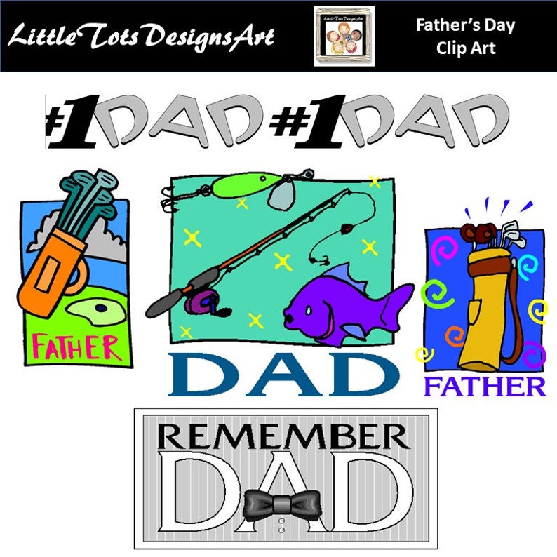 Father's Day Digital Clip Art, Fathers Day Clipart, Dad, Gift, Quote,  Wishes, Message, Card, Commercial Use, Instant Download.