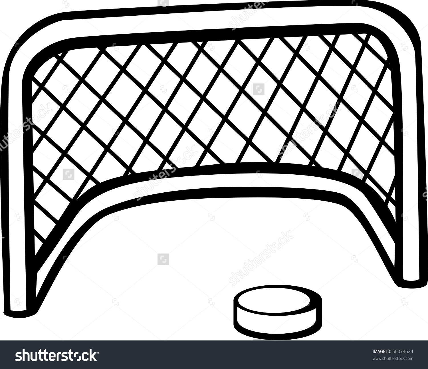 Hockey Puck Goal Net Stock Illustration 50074624.