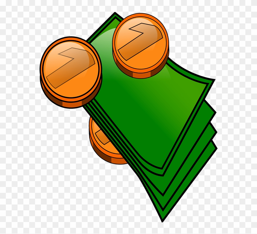 Money Coins And Bills Clip Art.