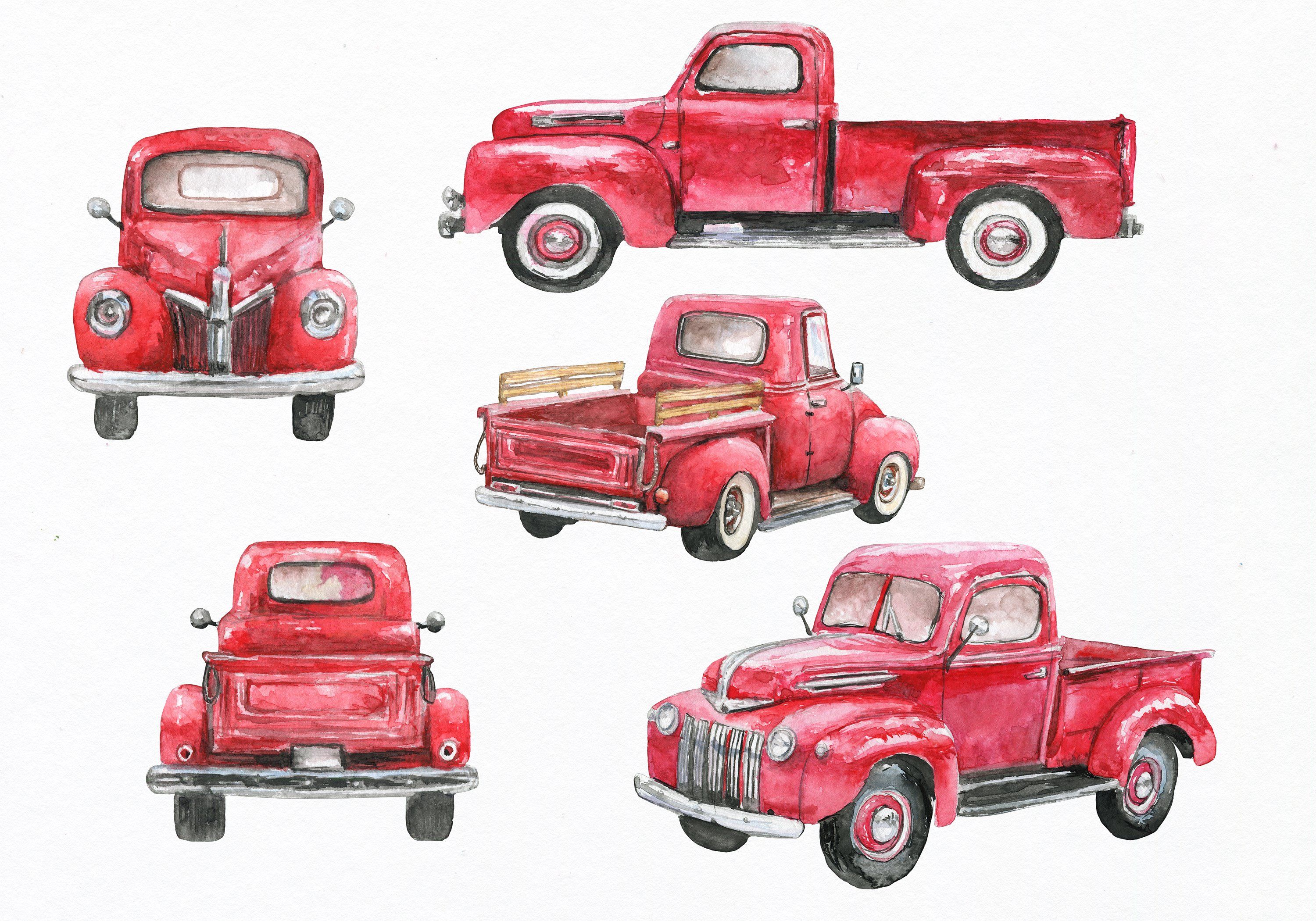 47+ Red Truck Clipart Pics - Alade