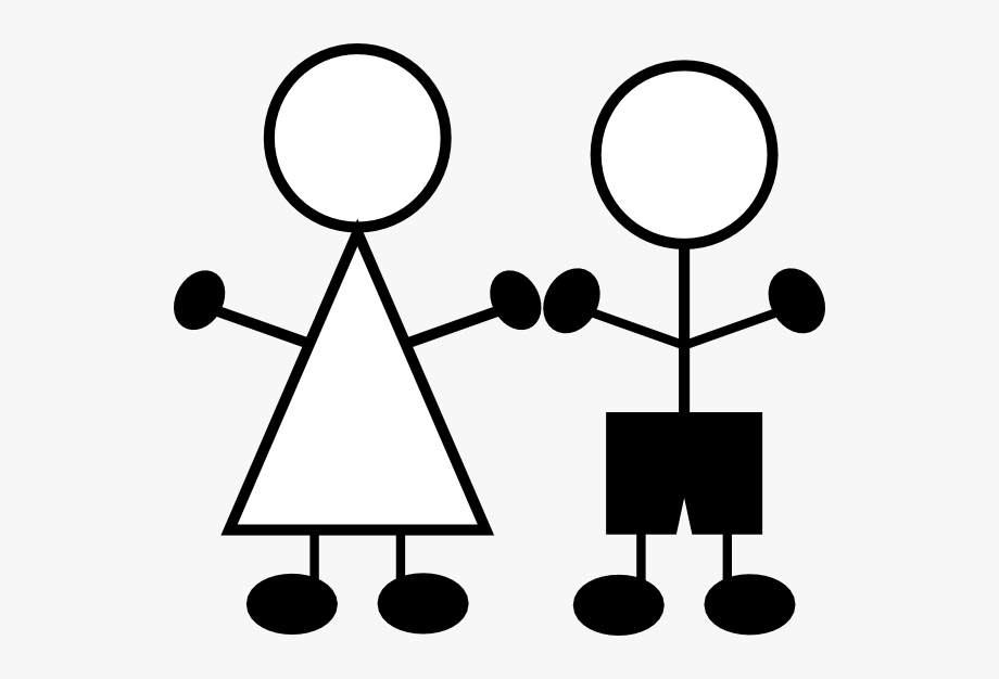 Stick Figures Girl N Boy Clip Art.