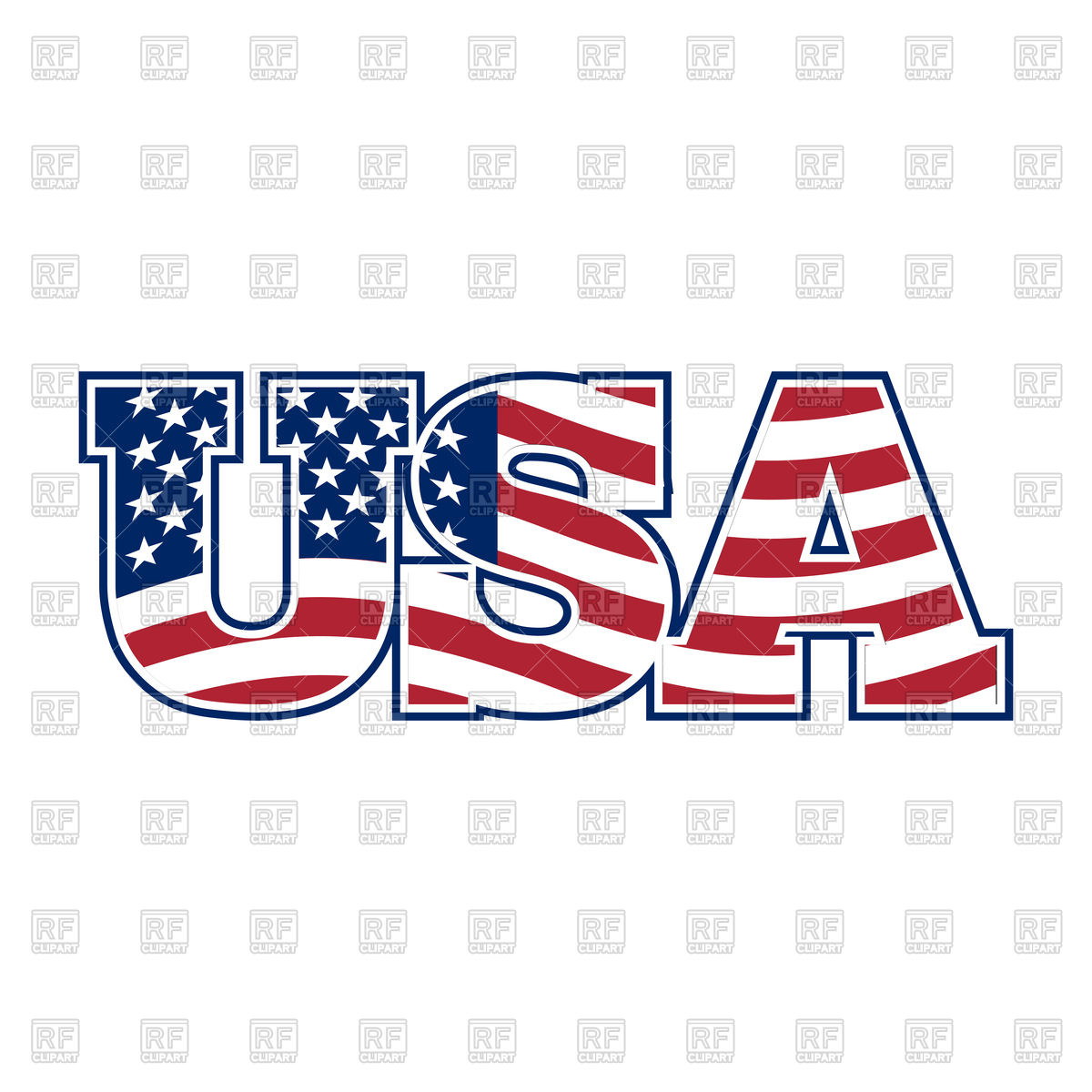 USA letters Stock Vector Image.