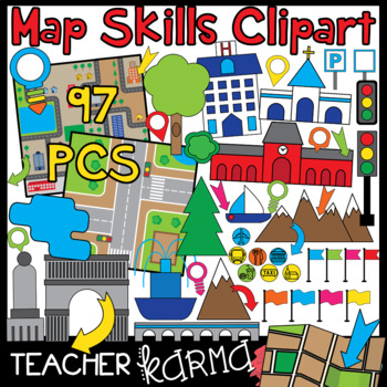 Map Skills BUNDLE of Clipart.