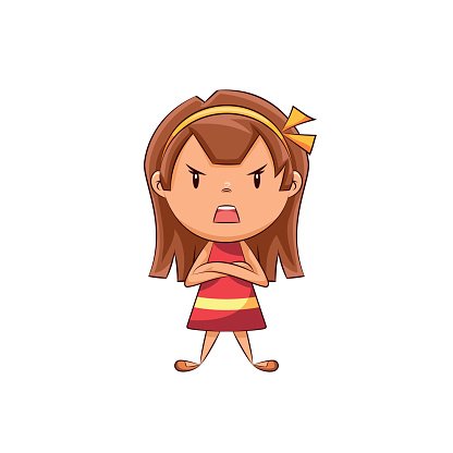 Angry Girl premium clipart.