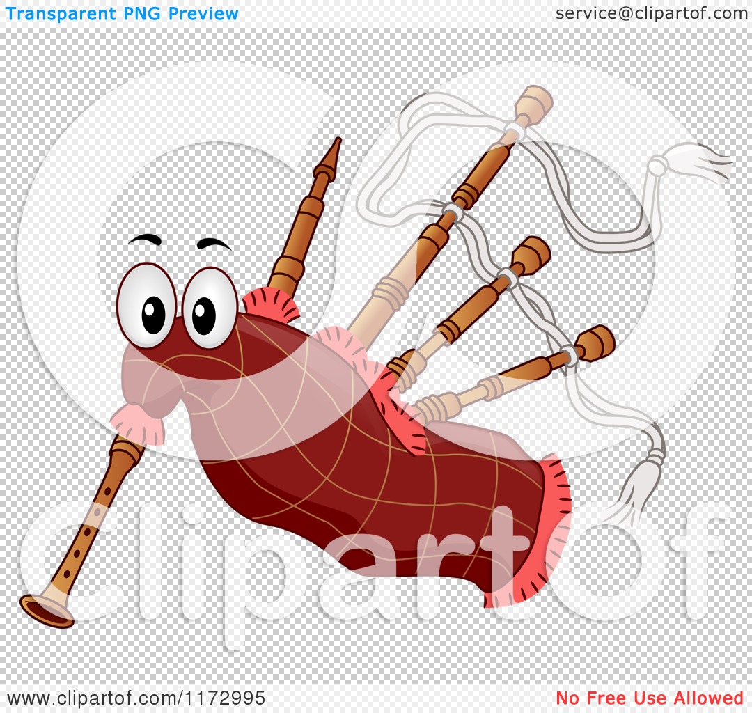 Cartoon of a Bagpipes Mascot.