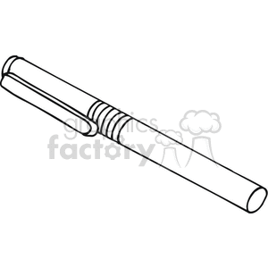 Black and white outline of a pocket pen clipart. Royalty.