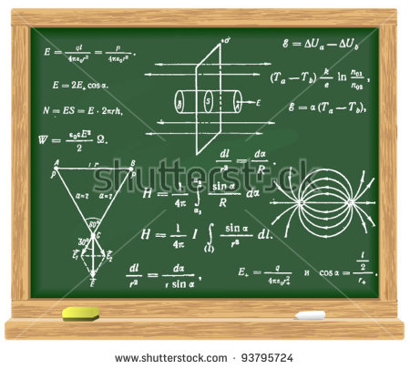 Formulas Physics Written Chalk On Blackboard Stock Vector 93795724.