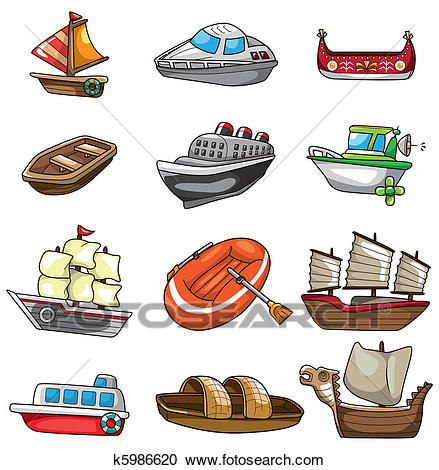 Cartoon boat icon Clipart.