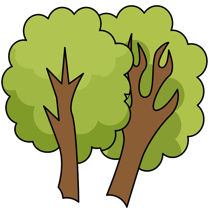 Twee bomen clipart. Gratis download..