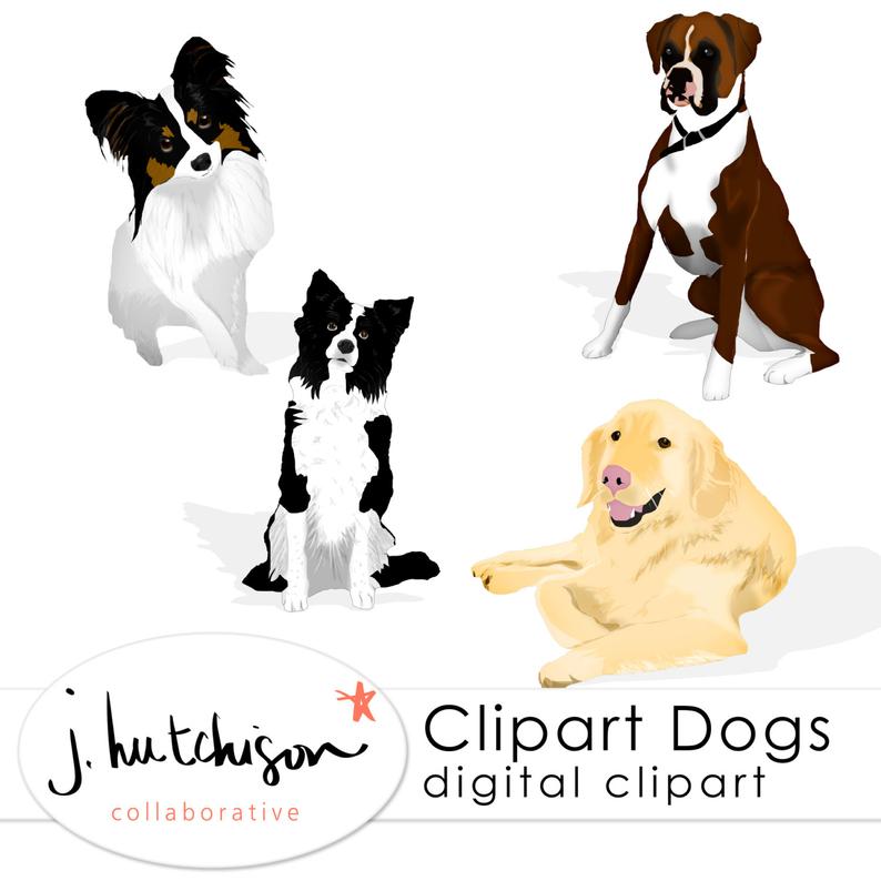 Commercial Use Instant Download Clip Art Dogs.