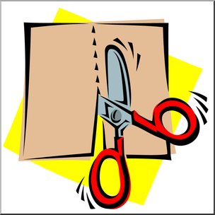 Clip Art: Scissors: Cutting Straight Color I abcteach.com.