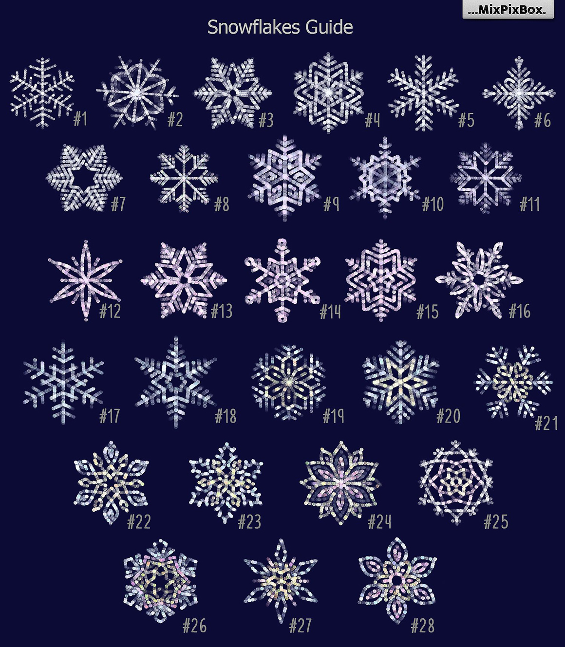 SNOWFLAKES Clipart + Backgrounds.