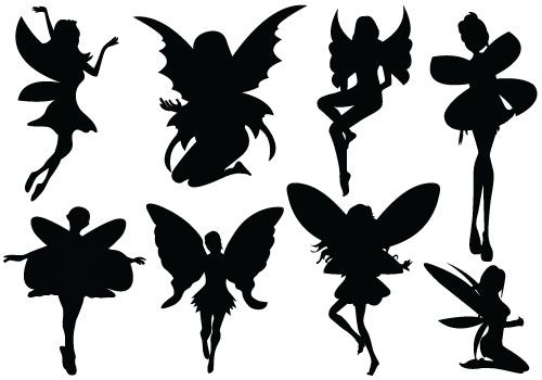 Awesome Fairy Silhouette Vectors as a Vintage collection. Welcome.